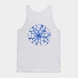 Shibori indigo pattern Tank Top